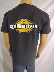 T QUIKSILVER - Camicia da uomo medio cotone marchio SS grigio scuro grafica giallo - Foto 1 di 10