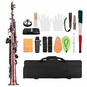 Straight Soprano Saxophone Brass Nickel Plated Bb Sax Woodwind Instrument O0J0 - Picture 1 of 11