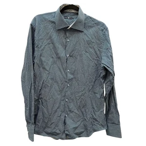 Stone Rose Men’s S Button Down Shirt Blue Floral Polka Dot Long Sleeve Cotton - Picture 1 of 10