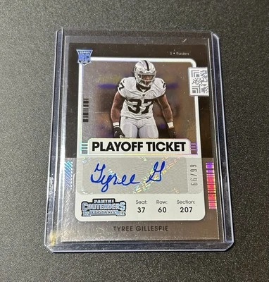 Tyree Gillespie 2021 Panini Contenders Rookie RC Auto Playoff Ticket # 66/99 C3 - Image 1 of 2