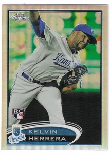 2012 TOPPS CHROME KELVIN HERRERA REFRACTOR RC #168 KANSAS CITY ROYALS - Picture 1 of 2