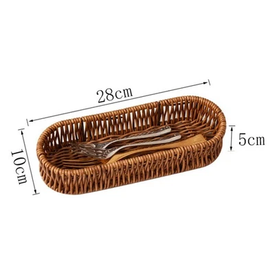 Imitation Rattan Bread Basket Modern And Elegant Storage Basket Rectangular - Image 1 of 4