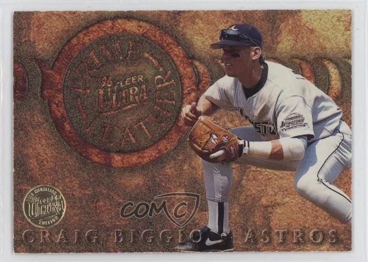 1996 Fleer Ultra Prime Leather Gold Medallion Edition Craig Biggio #12 HOF - Image 1 of 2