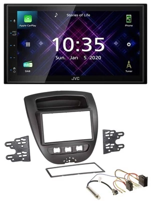 JVC DAB 2DIN MP3 Bluetooth USB Autoradio für Peugeot 107 Citroen C1 Toyota Aygo - Bild 1 von 4