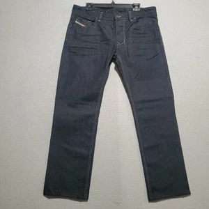 Jeans Diesel Uomo 36x30* Larkee Raw Blu Scuro Denim Dritto Motociclista Motore Papà - Foto 1 di 14
