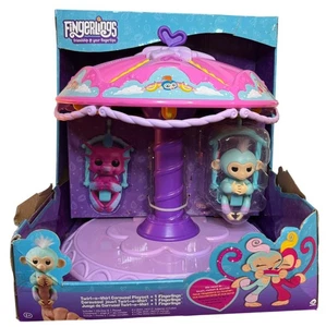 Wowwee fingerlings playset:Twirl-A-Whirl Carousel with 1 Fingerlings Baby Monkey - Picture 1 of 7