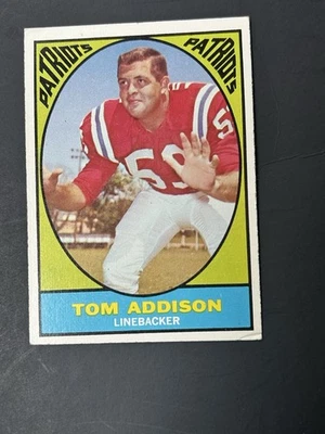 1967 Topps Football #5 Tom Addison AFL EX Boston Patriots South Carolina - Image 1 of 3