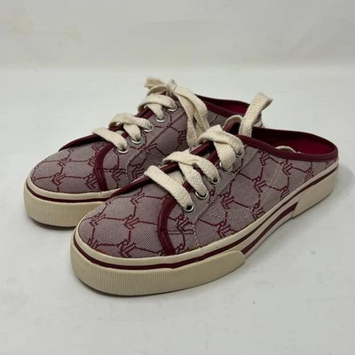 Zapatilla deportiva Ralph Lauren Cissy roja firma tela mula para mujer talla 7,5B de colección nueva Foto 1 de 4