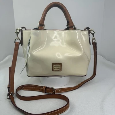 Dooney & Bourke Mini Barlow Cream Patent Leather Crossbody TikTok Fav Marks Read - Image 1 of 4
