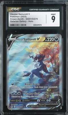 HISUIAN SAMUROTT CROWN ZENITH  GG51/GG70 POKEMON GALARIAN HOLO CGC 9 MINT - Image 1 of 2