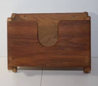 Teak Wood Wall Storage Box Seatech Binocular Rack 10X3.75X8 - Image 1 of 4