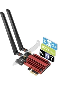 6Ghz WiFi Card 5800Mbps WiFi 7 PCIe Network Card BE8800, BE200 Wireless WLAN - Picture 1 of 8