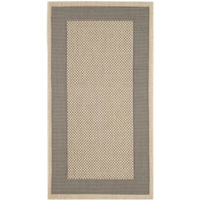 Courtyard Grey/Cream Square Rug Runner Grey/Cream 2'-7" X 5' - Image 1 of 3