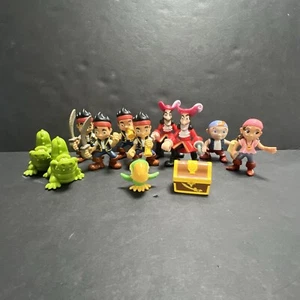 Jake & The Neverland Pirates Figures Lot 12 Cake Toppers Hook Croc Izzy Cubby…. - Picture 1 of 14