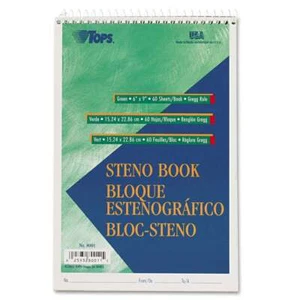 TOPS® Gregg Steno Bücher, Gregg Lineal, 6 x 9, grüner Farbton, 60 Blatt - Bild 1 von 1