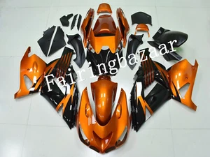 Fit for 2006-2011 ZX14 Burnt Orange Black ABS Injection Bodywork Fairing Kit - Picture 1 of 8