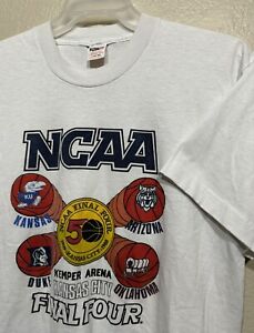 Vintage 1988 Final Four T-Shirt NCAA Basketball Kansas City Arizona Duke Sz M/L