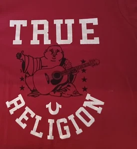 CAMISETA STARRY BUDDHA True Religion, para mujer talla L, nueva. Color ~ Dalia roja - Imagen 1 de 6