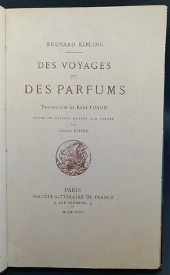 Rare 1917 RUDYARD KIPLING Travel and Perfume DES VOYAGES ET DES PARFUMS French - Image 1 of 4