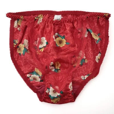NUEVO DE COLECCIÓN 100% Poliéster Satén Tanga Bikini Floral Encaje Bragas TALLA S, M, L  Foto 1 de 2
