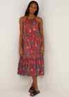  Bnwt Red Floral Chiffon Midi Dress Matalan Size 12 14 16 18  St304