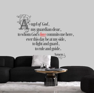 Guardian ANGEL Catholic Christian,prayer Wall Art decalS / StickerS Home Decor - Picture 1 of 2