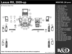 Lexus RX 2009 kit de ajuste de tablero e - Imagen 1 de 1
