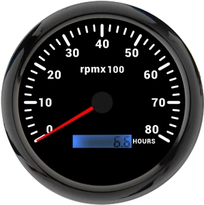 110mm Black Tachometer Gauge 0-8000RPM With Hour Meter Waterproof for Boat Car - Picture 1 of 4