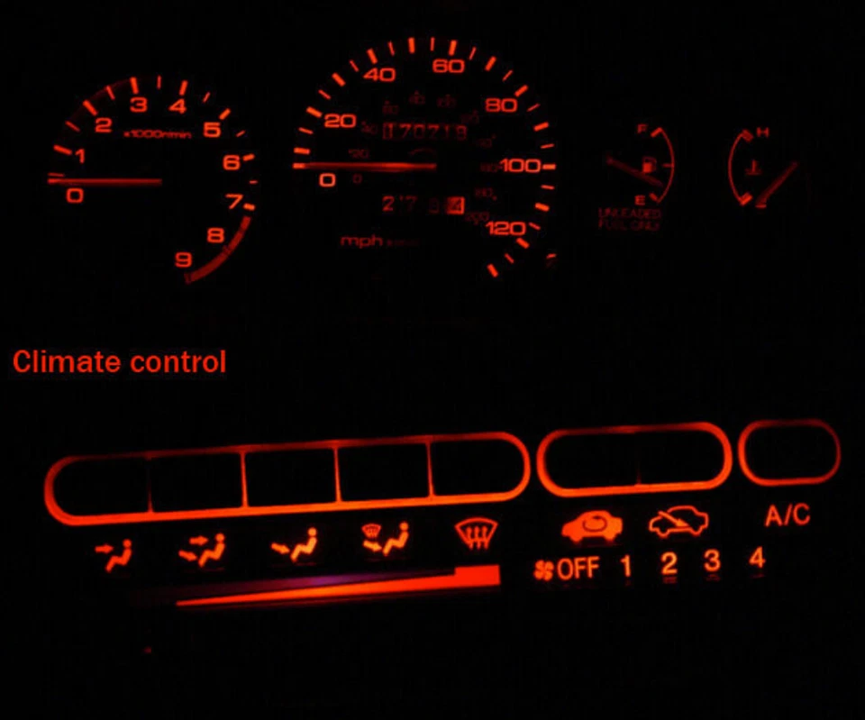 Kit de bombilla combinada LED Cluster + control de clima rojo para Honda Civic EG 1992-1995 Foto 1 de 1