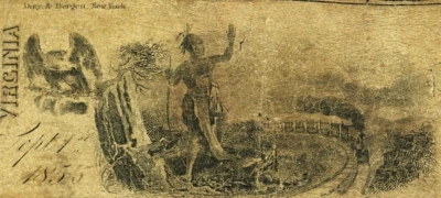 VA $5 LYNCHBURG Virginia The Merchants Bank Sept. 14, 1855 PMG VG10 VA-124 A10a - Image 1 of 4