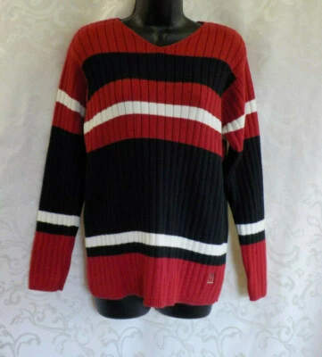 Suéter Tommy Hilfiger Vintage Talla M Multicolor Rayas Algodón Mangas Largas Usado en Excelente Condición Foto 1 de 4