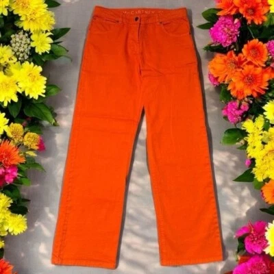 Pantalones de mezclilla Stella McCartney naranja brillante pierna recta para niña talla 14 Foto 1 de 4