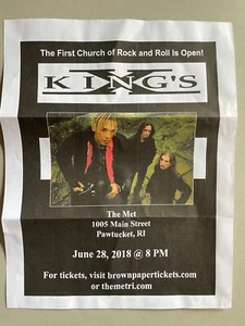 Kings X June 28 2018 Pawtucket RI Show Promo Flyer Rock Band Merch Flier Concert - Picture 1 of 2