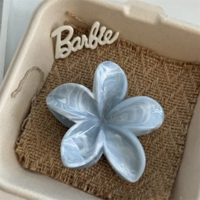 Flower Claw Clips for Women Blue Marble Hawaiian Hair Accessories - Image 1 of 4