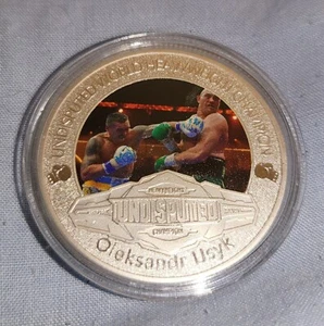 Usyk Silver Coin World Heavy weight Boxing Champion Signed War Dubois Ukraine UK - Picture 1 of 22