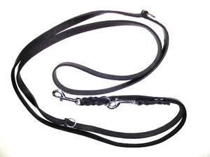 Lederleine 3-fach verstellbar aus 15mm/4mm Fettleder mehreren Farben in 2m länge - Bild 1 von 6