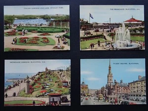 Lancashire 4 x BLACKPOOL Sammlung um 1940 kleine einfache Rückseite Postkarte - Bild 1 von 6