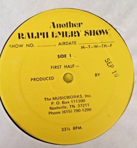 RADIO SHOW: RALPH EMERY SHOW  9/10/84 EDDIE RAVEN  LIVE IN STUDIO 1 HOUR - Picture 1 of 1