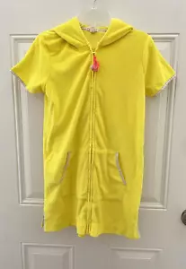 J. Crew Crewcuts Yellow Terrycloth Hooded Swim Coverup Zip-up Size 16 - Picture 1 of 4