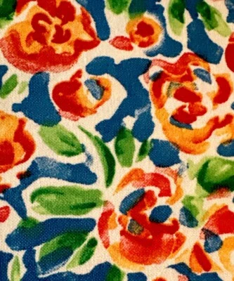 "Gloriosa tela floral de mezcla de algodón de colección 56""x5 yardas rosas rojas y rosas sobre verde y azul" Foto 1 de 4