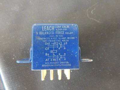 LEACH INTERNATIONAL K-D4A-019 RELAY 28VDC - USA SELLER FAST SHIPPING - Image 1 of 3