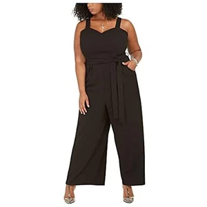 Emerald Sundae Women's Black Sleeveless Belted Jumpsuit Plus Size 22 - Picture 1 of 2