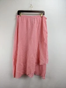 CLICK CMC 🩷 Coral Pink Cupro Skirt NWT Color Me Cotton XL stretch waist - Picture 1 of 9