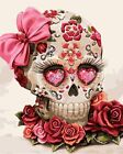 Pinky Womans Skull Head Colorful Pink Heart Painting Paint By Numbers Kit DIY