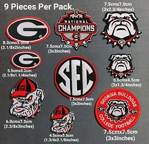 Georgia Bulldogs Set9Pcs🏈 Sport Patches for iron on,sewing on Fabric