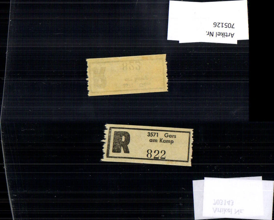 705126 Einschreibezettel Rekozettel R-Zettel Gars am Kamp - Bild 1 von 1