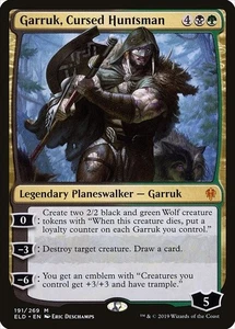 Garruk, Cursed Huntsman 1x FOIL ELD MTG Throne of Eldraine Mythic MINT black grn - Picture 1 of 1