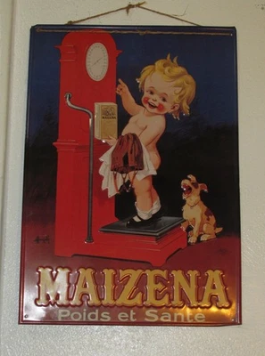 Maizena Poids et Sante Rare Vintage Metal Wall Paris Art Hanging - Image 1 of 4