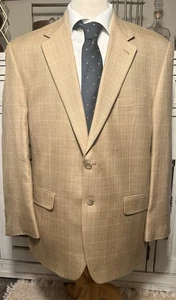 Blazer LAUREN RALPH LAUREN Tostado 100% Seda 2 Botones Chaqueta de Ventilación Única Talla 44R - Imagen 1 de 13