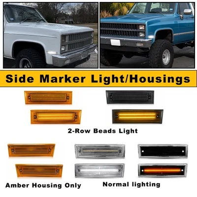 Luces de señalización laterales delanteras transparentes para Chevrolet R10 R20 R30 V10 V20 1987-91 Foto 1 de 4